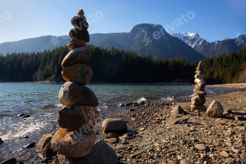 Preview: Balancing Rocks on the beach by the Alouette Lake