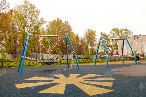 Preview: Children's Playground is closed due to pandemic, epidemic