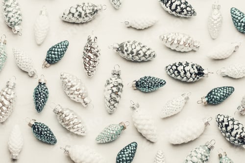 Preview: Christmas Ornaments Pattern on White Background