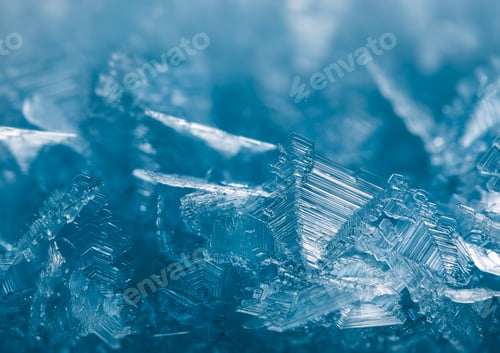 Preview: Winter background of ice crystals, icy background