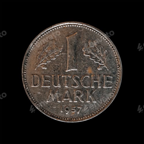 Preview: Old coin isolated on a black background