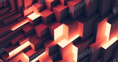 Preview: Abstract geometric cubes background. Modern technology