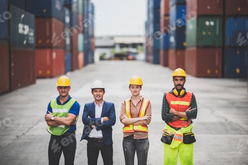 Preview: engineer foreman working in container terminal in term of industry logistic cargo shipping