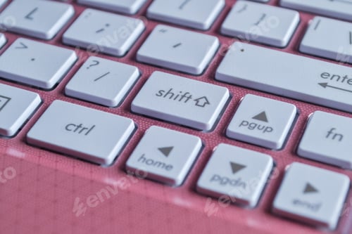Preview: Laptop computer keys close up - Digital Transformation concept.
