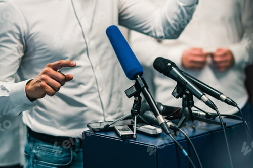 Preview: Businessman during press conference