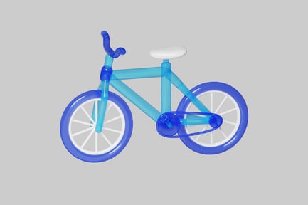 Preview: Blue low poly bicycle