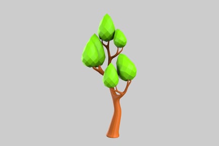 Preview: Low poly fruit tree asset