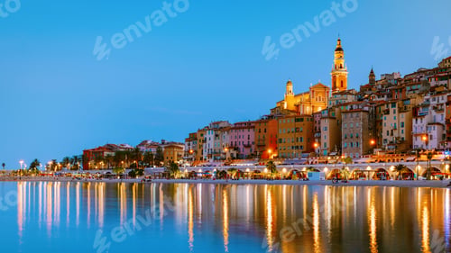 Preview: Menton France,Cote d Azur France, View on old part of Menton, Provence-Alpes-Cote d'Azur, France
