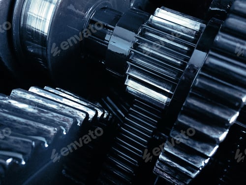 Preview: gear wheels, industrial background