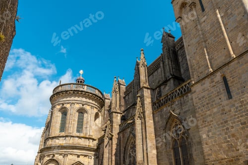 Preview: Vannes medieval coastal town, exteriors of St. Peter's Cathedral Basilica