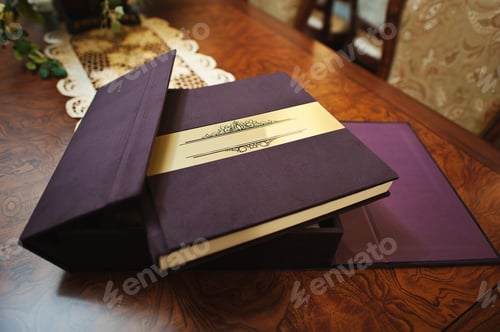 Preview: textile vintage wedding photo book album