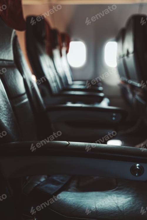 Preview: Dark economy class airplane interior