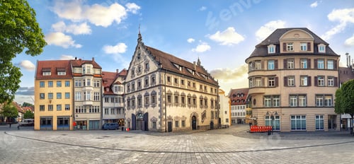 Preview: Panorama of Marienplatz square in Ravensburg, Germany