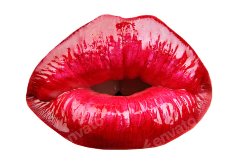 Preview: #7633 Red lips isolated on a transparent background