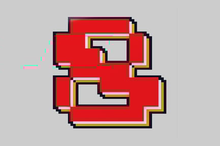 Preview: Pixelated red letter s graphic