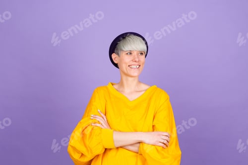 Preview: Studio portrait of european woman
