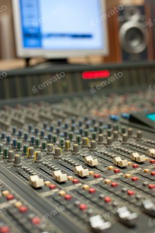 Preview: mixer in a recording studio