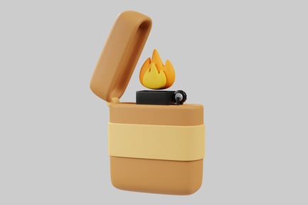 Preview: Cartoon style lighter with flame