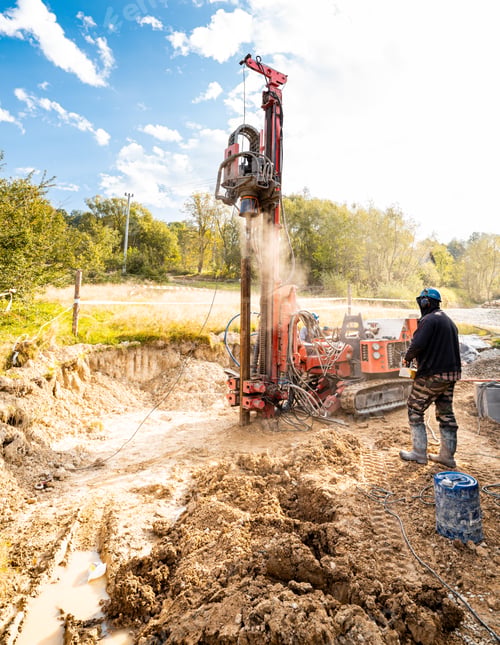 Preview: Drilling wells in the ground using a professional drill and machine
