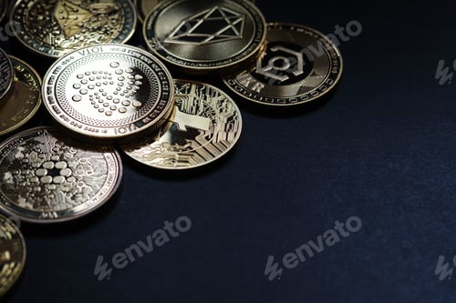 Preview: Various cryptocurrencies with black background