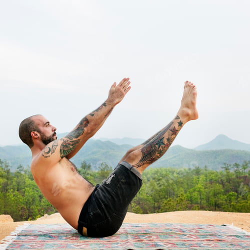 Preview: Man Doing Yoga Exercise Concept