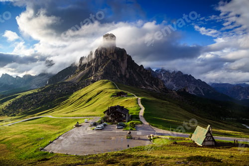 Preview: The Giau Pass at sunset, Belluno, Dolomites, Italy