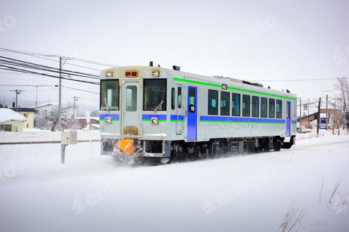 Preview: Train car passing through Asahikawa, Hokkaido, Japan