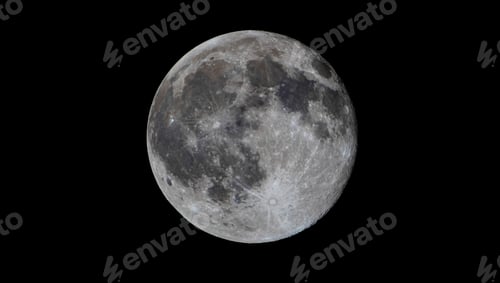 Preview: Beautiful shot of the full moon in the black sky