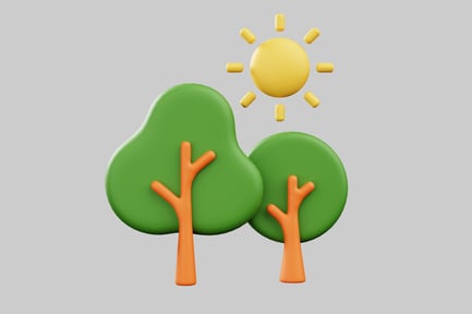 Preview: Cartoon trees with sun above