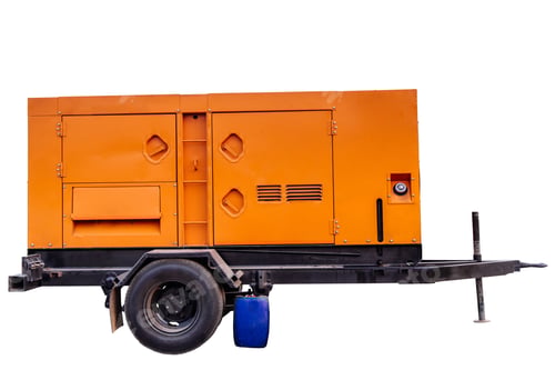 Preview: The mobile industrial diesel power generator with fuel tank on white background