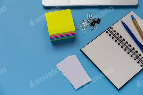 Preview: Flat lay workspace, office desk