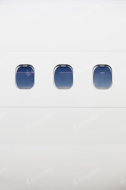 Preview: Fuselage of white airplane
