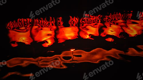Preview: Water texture with color reflection on a black background