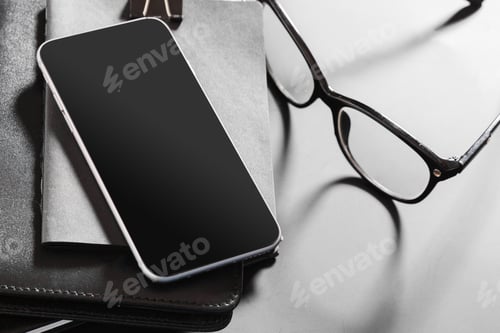 Preview: modern black office desktop scene