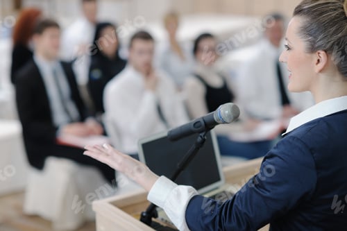 Preview: Business People Group At Meeting Seminar Presentation In Brigt Conference Room
