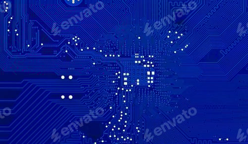 Preview: Blue Printed Circuit Board Background