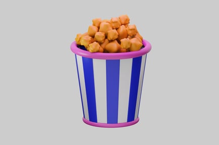 Preview: Striped bucket with overflowing popcorn