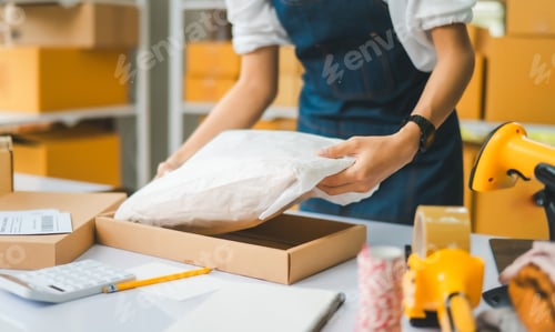 Preview: Online small business owners are packing their ordered products that customers
