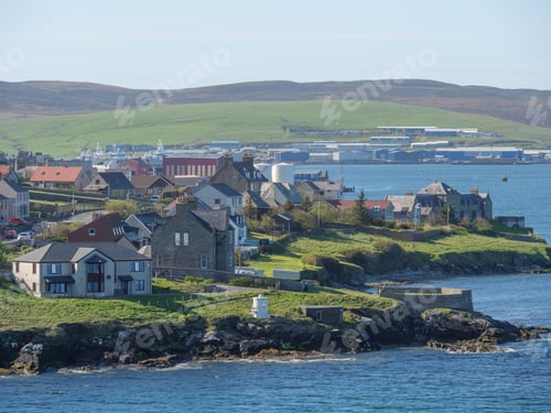 Preview: Picturesque view of Lerwick city and the Shetland islands