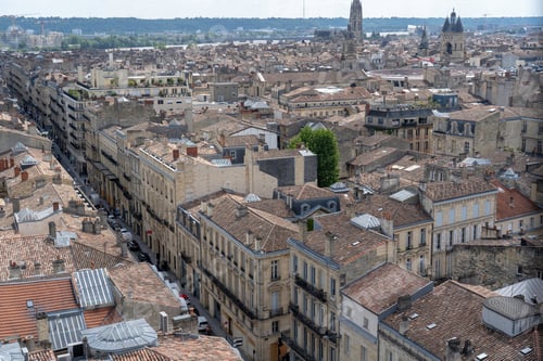 Preview: city streets of Bordeaux in France from above, above, aerial, aerial view,