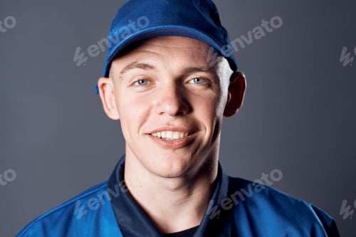 Preview: blue uniform worker official service job
