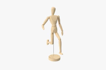 Preview: Articulated Wooden Mannequin in Action Pose