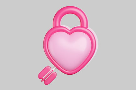 Preview: Love heart padlock with arrow
