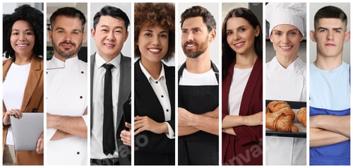 Preview: Different professions collage, photos of various people