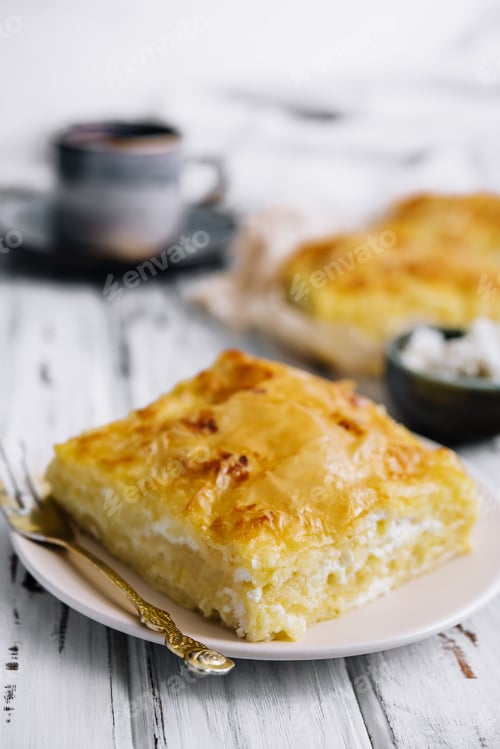 Preview: Cottage cheese casserole on white plate