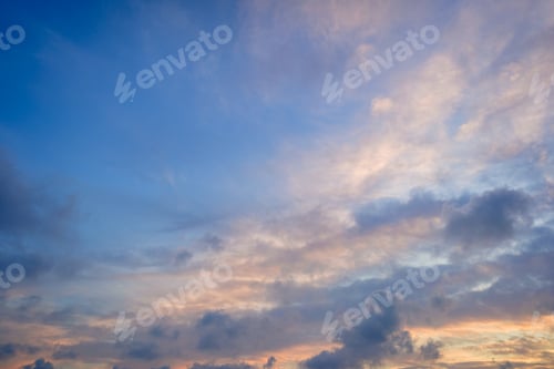 Preview: Beautiful sunset with a cloud sky and spectacular sun rays.