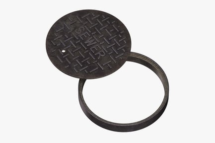 Sewer Manhole with Open Lid