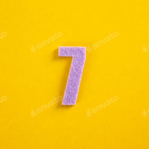 Preview: A colorful number on yellow background