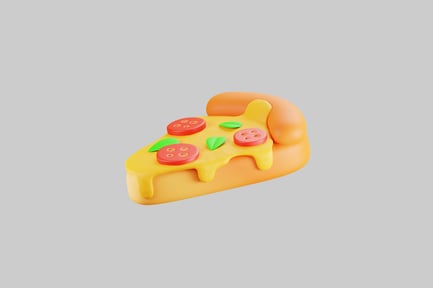 Aperçu: Tranche de pizza stylisée avec pepperoni