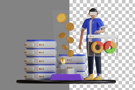 Preview: Database Security Using VR 3D Illustration